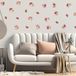 Muursticker motief PIVOINES - Muursticker natuur en bloemen - Muursticker Wall Sticker Deco voor slaapkamer en woonkamer - met 14 bloemen - 30 x 30 cm