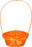 Merkloos / Sans marque Excellent Houseware Rieten mandje met hengsel - Oranje - 21 x 39 cm