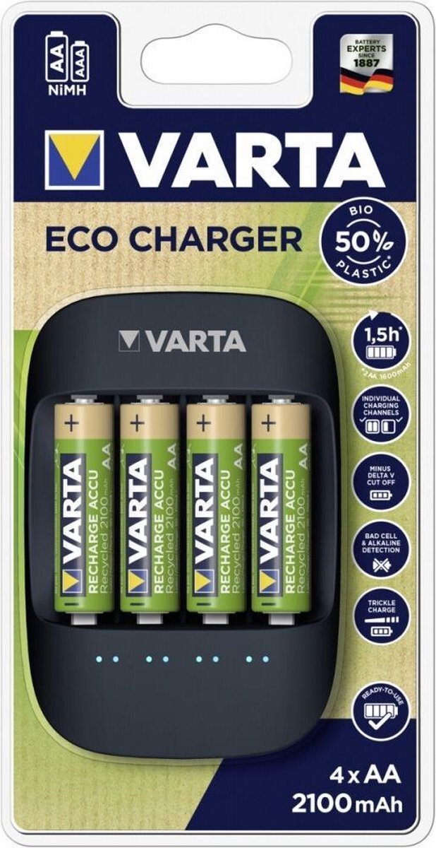 varta Eco Charger + 4x AA 2100mAh Recyled