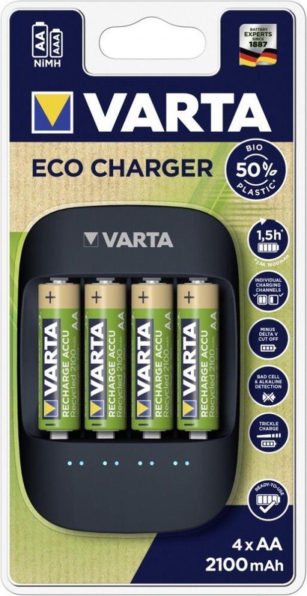 Varta Eco Charger + 4x AA 2100mAh Recyled