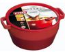 Pyrex Mijoteuse Ronde, 24 cm, 3,6 litre, intérieur en fonte, rouge