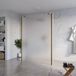 FortiFura Galeria Vrijstaande Inloopdouche - 140x200cm - Mat glas - Antikalk - 8mm veiligheidsglas - Geborsteld koper