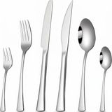HI NATURE™ 36-delige Bestekset voor 6 personen - 100% RVS (18/0) - Zilver - Vaatwasserbestendig