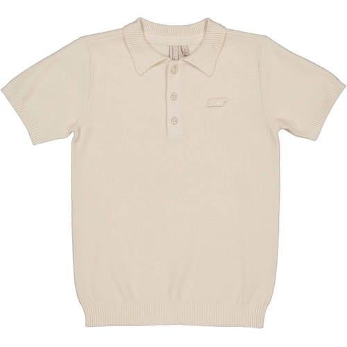 LEVV polo ecru fijn gebreid