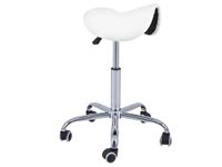QUIRUMED Kruk Pony 5 wielen chromen sokkel wit