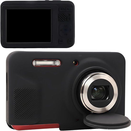 Merkloos Kodak Zachte siliconen camera hoes voor Kodak PIXPRO FZ55, met afneembare lenshoes, compacte bescherming en draagbaarheid, zwart