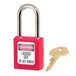 Master Lock 410RED Thermoplastisch veiligheidshangslot voor mechanische installatie, Rood, Beugel 3,8 x 2 cm