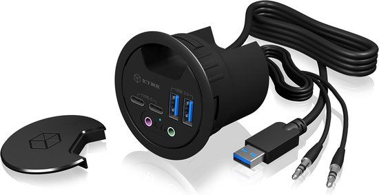 Icy Box Hub 4-Port USB 3.0 IB-HUB1403B Tischeinbau