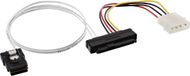 InLine SAS verbindingskabel, SFF-8087/SFF-8482+power, enkele SAS HDD, 0,75m