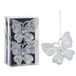 Christmas Decoration Kersthangers vlinders 4x-transparant glitter 15cm