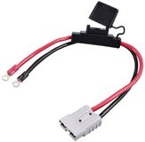 TRU COMPONENTS Hoogstroomstekker naar M6-ringkabelschoen, met zekeringhouder TC-12195704 Zwart, Rood