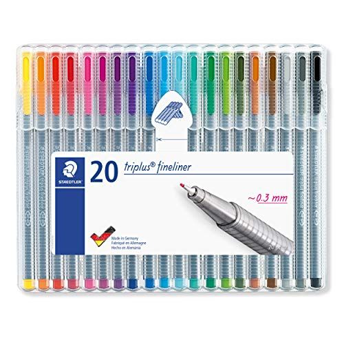 Staedtler 334 SB20 0,3 mm Triplus Fineliner pen - diverse kleuren (pak van 20)
