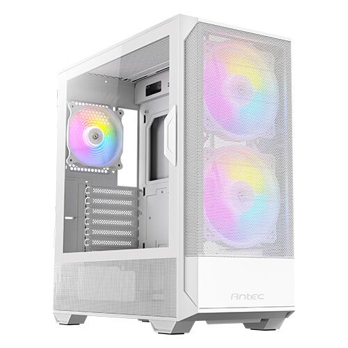 Antec NX416L White Midi Tower PC Case | ATX, Micro-ATX, ITX | Tempered Glass | RGB