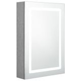 vidaXL Armoire de salle de bain avec miroir et LED 50x13x70 cm gris béton