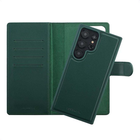 Selencia Hoesje - Samsung Galaxy S24 Ultra - Olyn Uitneembare Bookcase met MagSafe - Groen