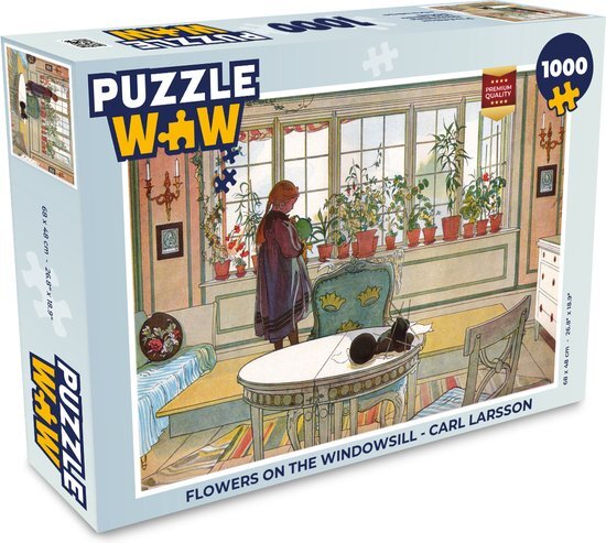 MuchoWow Puzzel Flowers on the windowsill - Carl Larsson - Legpuzzel - Puzzel 1000 stukjes volwassenen