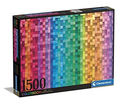 Clementoni - ColorBoom Collection-Pixels-1500 Made in Italy, 1500 stuks, kleuren, puzzel gradient, plezier voor volwassenen, meerkleurig, medium, 31689