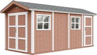 Timbela M915C-REDWOOD RED - LP SmartSide Tuinhuis op houtbasis - 11,47 m² - 530x250xH252 cm - met vloer en verf
