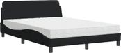 vidaXL Lit avec matelas "Dover" tissu noir 140x190 cm