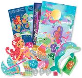 BOX CANDIY Zeewier & Zeedieren Zonnevanger Knutselset voor Kinderen – DIY Onderwater Knutselpakket met 3 Plakbare Vellen, Kleurrijke Edelstenen, Gereedschap, Zuignappen & Opbergbox