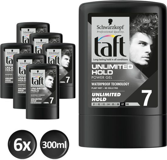 Taft Schwarzkopf Unlimited Hold Power Gel Flacon 300 ml - 6 stuks - Voordeelverpakking