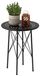 Table de jardin ronde - Petite table de terrasse et de balcon - Métal - Pieds réglables en hauteur - Châssis en X - Convient pour l'intérieur et l'extérieur - 40x40x50 cm - Noir
