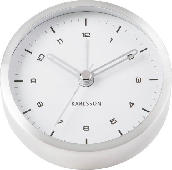 Karlsson Tinge - Wekker - 9 cm - Wit