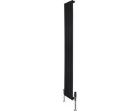 MonsterShop Monster Group BV 1-kolom design radiator - 1600x280 mm - zwart - thermostaatkraan