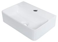 Ibergrif M41101 wastafel van keramiek, wit | Hangmodel voor badkamer en toilet