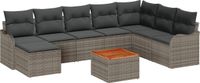 vidaXL Tuinbank Set 9 stuks Grijs Poly Rattan