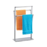 Relaxdays Handdoekrek - 3 Stangen - 86,5 x 50 x 20 cm - Staal - Modern - Badkamer - Zilver