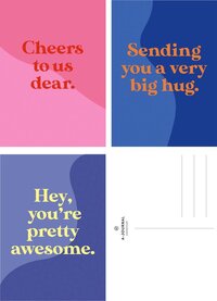 A-Journal Wenskaarten set 15 stuks Quotes Blanco - Valentijn - A6 - Blauw