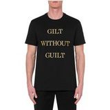 Moschino T-shirt In Jersey Gilt Without Guilt Black