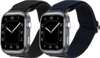 kwmobile Horlogebandjes geschikt voor Huawei Watch D2 - 2 x Nylon Smartwatch bandje in zwart / donkerblauw