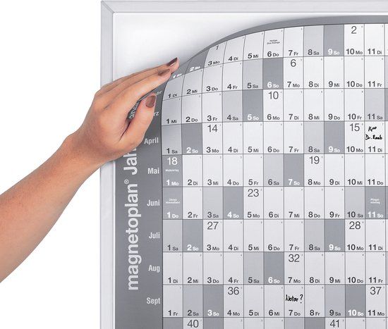 Magnetoplan Flipcart Panel Carrier Tabel A1 voor jaarlijkse planner Magnetoflip - 84.1x59.4cm - Wit