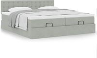 Prolenta Maison Exclusive - Ottoman bedframe met lichtgrijs matraskussen, 200x200 cm, fluweel