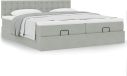 Maison Exclusive - Cadre de lit ottoman avec coussin de matelas gris clair, 160x200 cm, velours