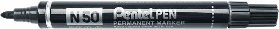 Pentel Permanente markeerstift N50-BE Zwart 12 Stuks