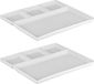 Merkloos / Sans marque Hit Trading B.V. Fonduebord/gourmetbord - 2x - porselein - wit - 23 x 18 cm - 4 vakken