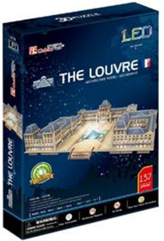 CubicFun 3D Puzzel The Louvre + LED Verlichting 137 Stukjes