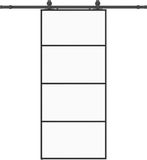 vidaXL Schuifdeur met beslagset - 90x205 cm - ESG glas - Zwart