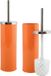 MSV Brosse WC avec support - 2x - métal - orange - 38 cm