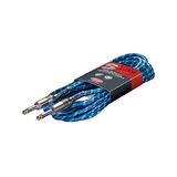 Stagg SGC6VT BL Vintage Tweed instrumentkabel, 6 m, blauw