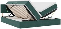vidaXL LED-bed met matras, donkergroen, 180 x 200 cm, fluweel