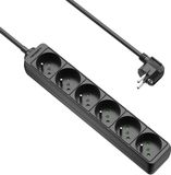 Allteq - Stekkerdoos met penaarde - 6-voudig - 3 meter - Zwart
