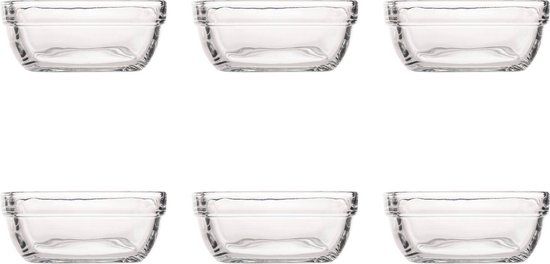 Duralex Carré Schaal - 11x11x12,5cm - 25 cl - 6 stuks - Gehard glas