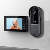 Merkloos / Sans marque Stroom Commerce B.V. Video Deurbel Camera - met 4,3-inch scherm monitor - Draadloze visuele intercom voor binnen