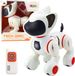 Lean toys Chien robot interactif Télécommande Lumière Son Blanc Orange