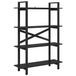vidaXL Boekenplank 4-laags 100 x 33.5 x 140 cm Bewerkt hout Zwart Eiken