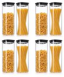 Arendo set de 8 pot de stockage, 2350 ml, couvercle en verre, hermétique, verre borosilicaté